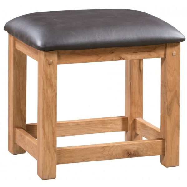 Dressing Table Stool with leather seat pad from Loxley Oak