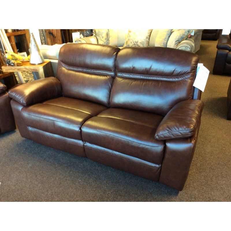 Hatfield Brown Thick Semi Aniline, Genuine Leather Sofa Set Clearance
