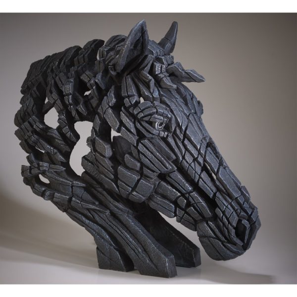 Horse Bust - Black - Edge Sculpture - EDB18K