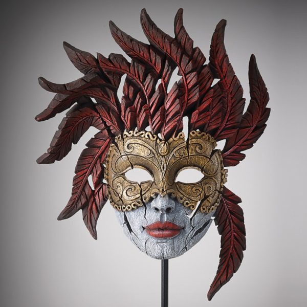 Venetian Carnival Mask - Masquerade with Stand and Wall Fitting - Edge Sculpture - EDM02M