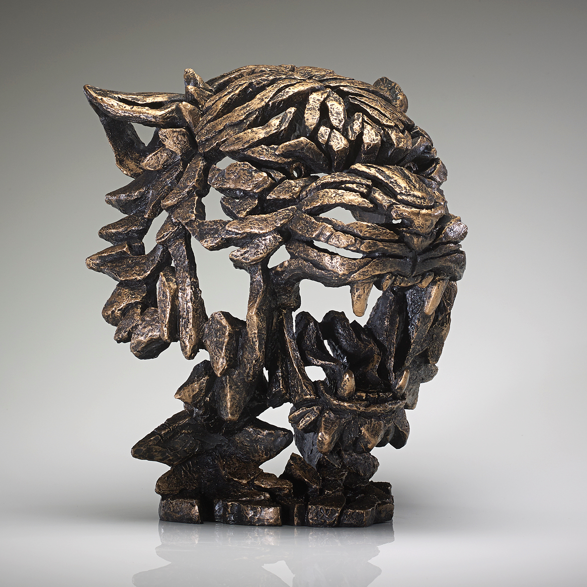 Tiger Bust - Golden - Edge Sculpture - EDB02G