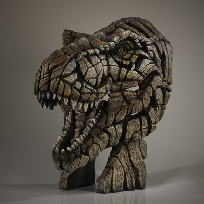 This T Rex Edge Sculpture is a dramatic piece that will make an impact