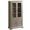 Penelope Grey Painted Oak Top – 2 Door Display Cabinet