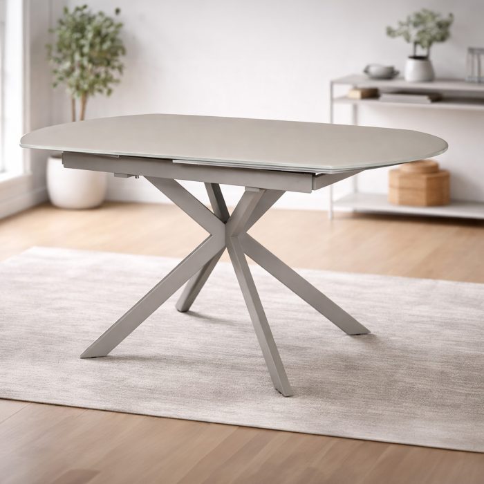 mason gloss - easy glide dining table - cappuccino