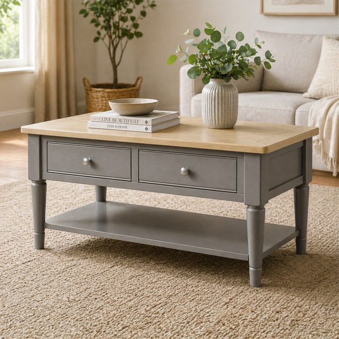 penelope 2 drawer coffee table
