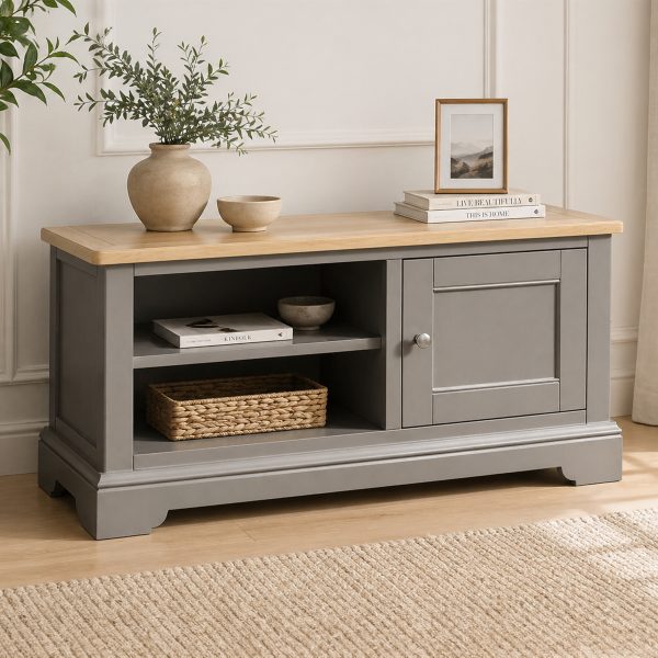 Penelope Grey Painted w/ Oak Top - TV Unit