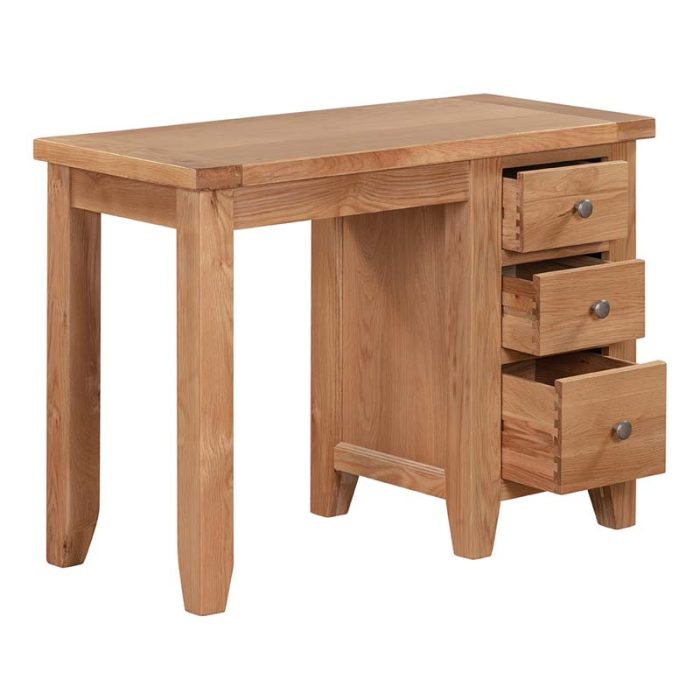 single pedestal dressing table-open single pedestal dressing table-open