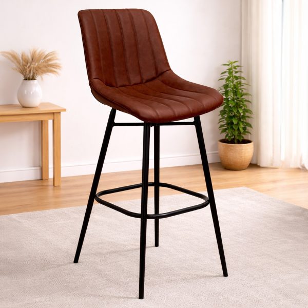 Mason - Vintage PU Bar Stool - Coffee