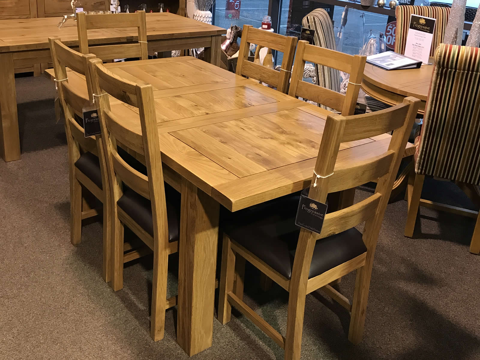 Rustic Oak Dining Table With 6 Chairs Is Part Of The Loxley Oak Range