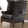 chestefield brown wing chair