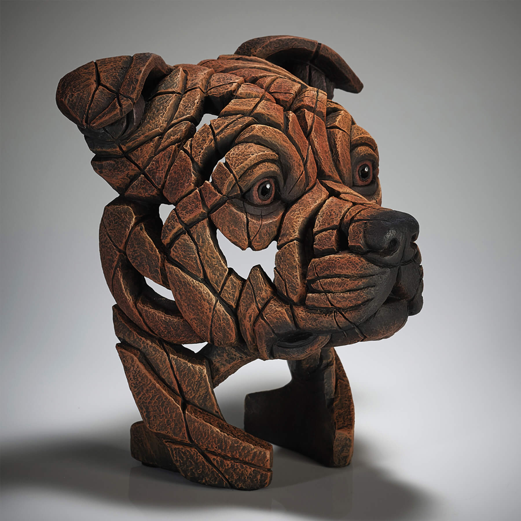 Staffordshire Bull Terrier Bust - 'Red' - Edge Sculpture - EDB27R - Image 2
