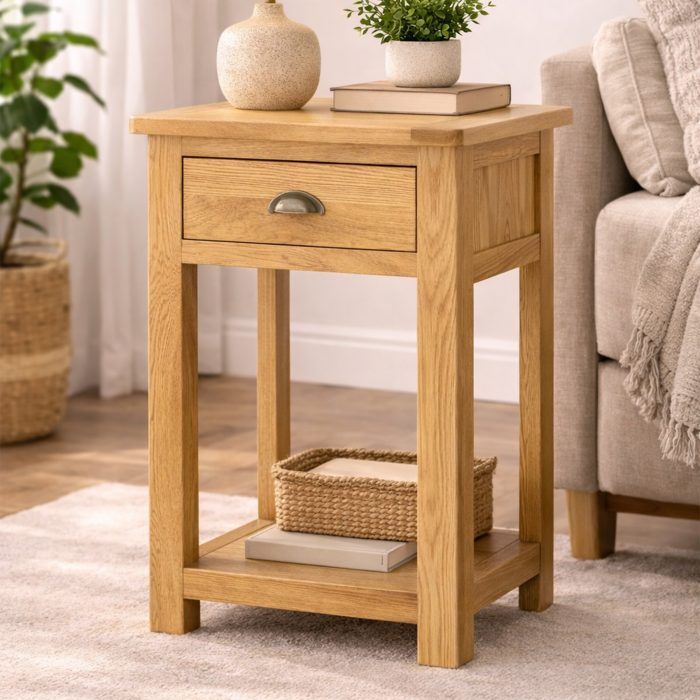 ivan oak 1 drawer console