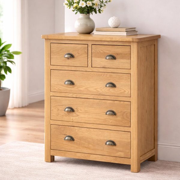Ivan Oak 2 Over 3 Chest of Drawers