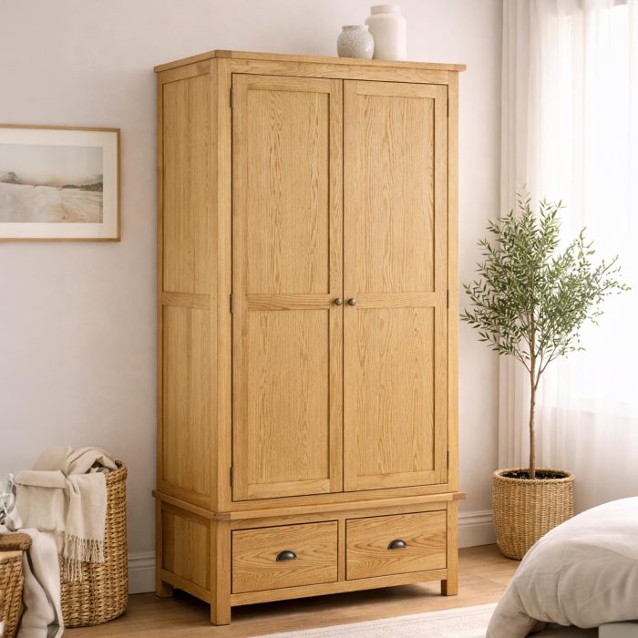 ivan oak double wardrobe