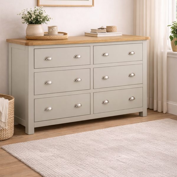 Ivan Stone 6 Drawer Wide Chest
