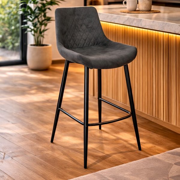 Magnus Industrial Bar Stool - Shadow Grey