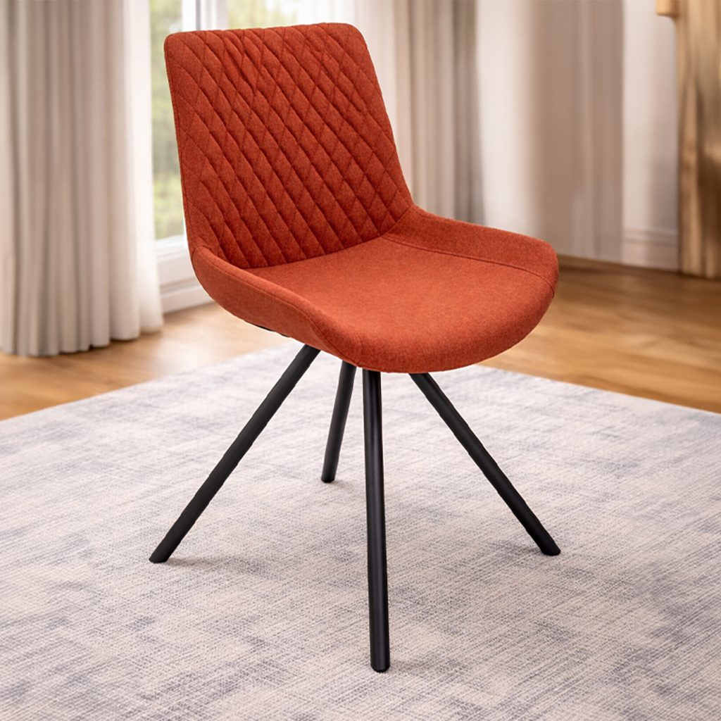 Magnus Industrial Dining Chair – Burnt Orange