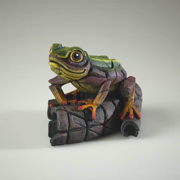 African Frog - Rainbow Green - Edge Sculpture - ED43RG