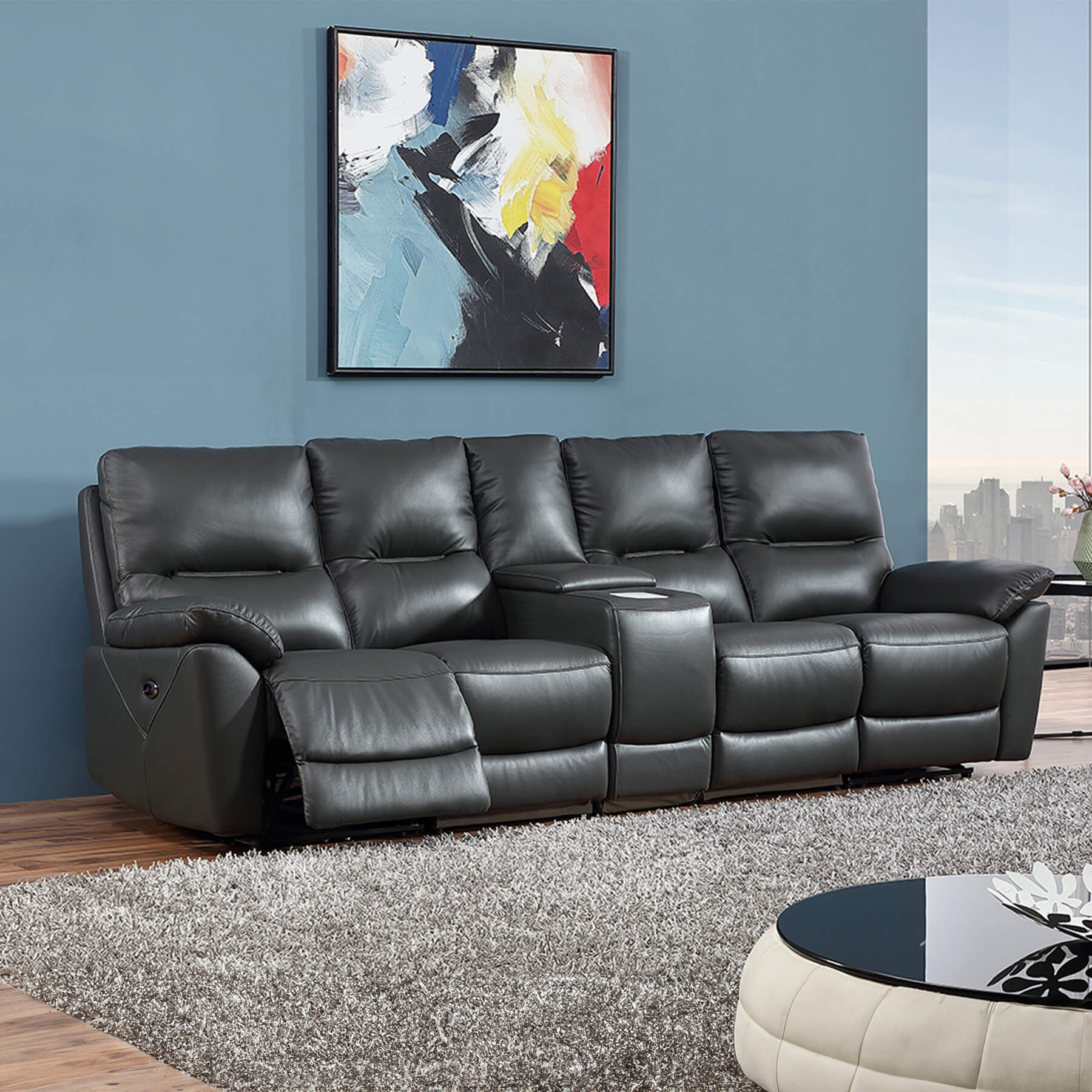 Seater Electric Recliner Lounge Cannes 4-Seater Powered Recliner