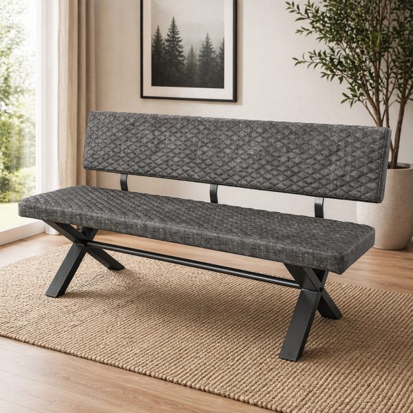 Magnus Large 1.8m Upholstered Bench with Backrest