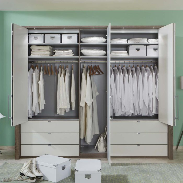 Diego 2,5M 6 Drawers Glass Lights Open Diego 2,5M 6 Drawers Glass Lights Open