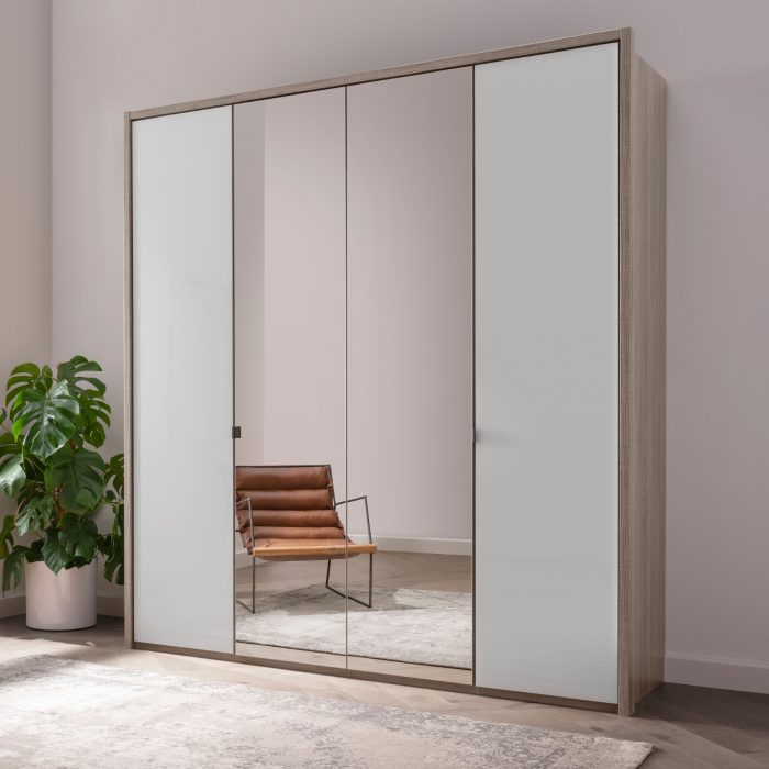 Murcia 4 Doors (Mirror/White) 2m Long Wardrobe SemiFitted
