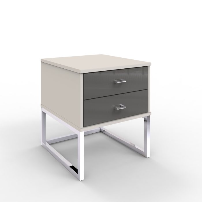 Rio 2 Drawer Bedside 40cm Havana Glass Legs 271 Rio 2 Drawer Bedside 40cm Havana Glass Legs 271