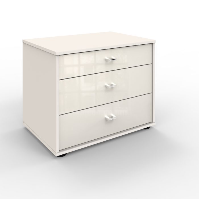 Rio 3 Drawer Bedside 60cm Champagne Glass 750