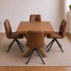 loxley x-leg table with rialto brown swivel chairs