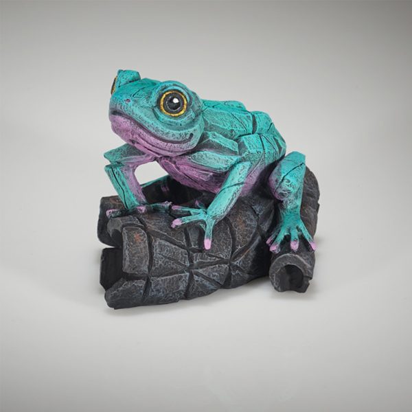 African Tree Frog - Aqua Pink - Edge Sculpture - ED43AP