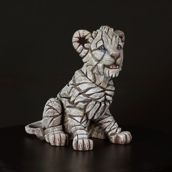 Lion Cub - White - Edge Sculpture - ED46W