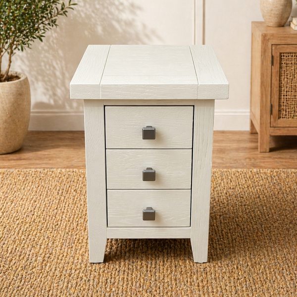 Newstead Painted Oak Small 3 Drawer Bedside