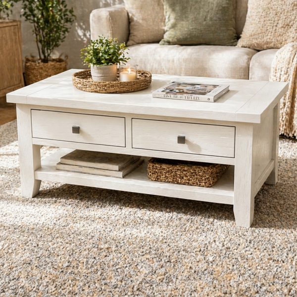 Newstead Painted Oak Coffee Table with Drawers