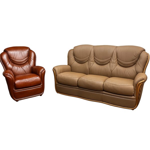 Antonio - Genuine Italian Leather/Fabric Sofa
