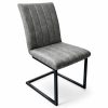 magnus retro stitch cantilever dining chair - grey