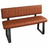 magnus retro stitch side bench - tan