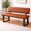 magnus retro stitch side bench - tan x