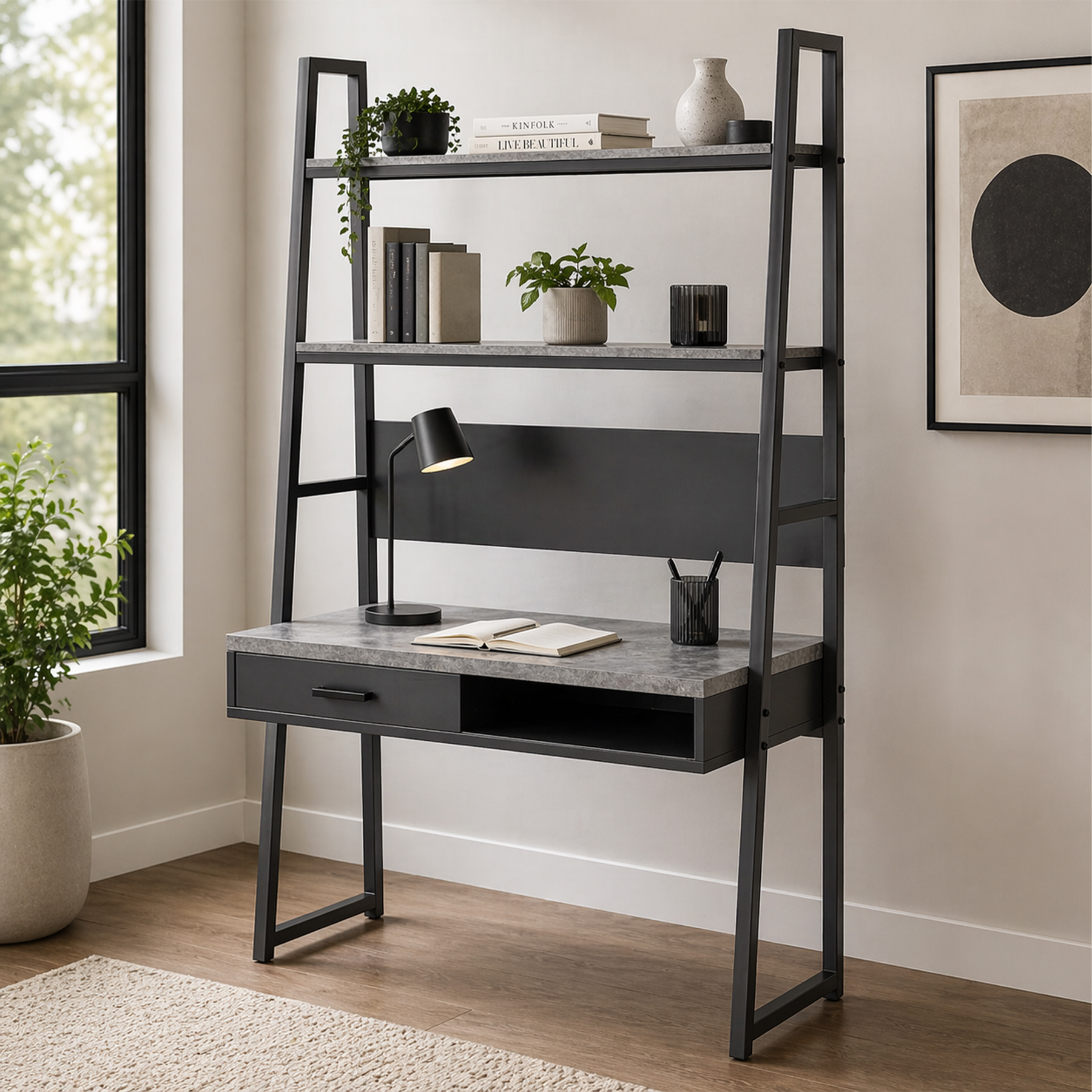 Magnus Wall Desk - Stone