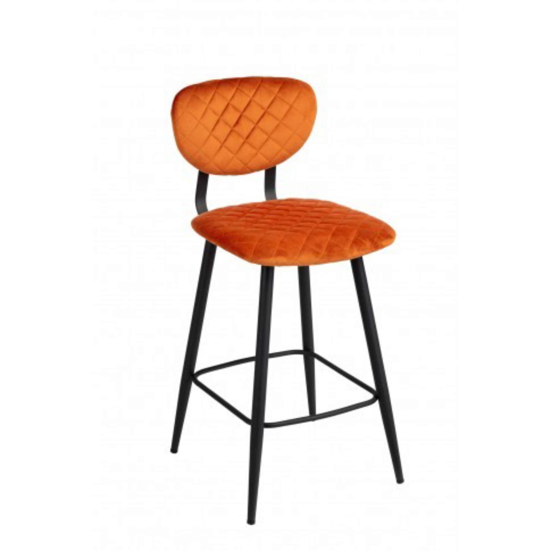 Mason - Stitched Bar Stool - Velvet - Copper - Image 2