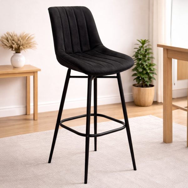 Mason - Vintage PU Bar Stool - Dark Grey