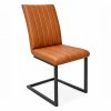 magnus retro stitch cantilever dining chair - tan