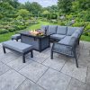 lincoln - corner sofa gas firepit set x