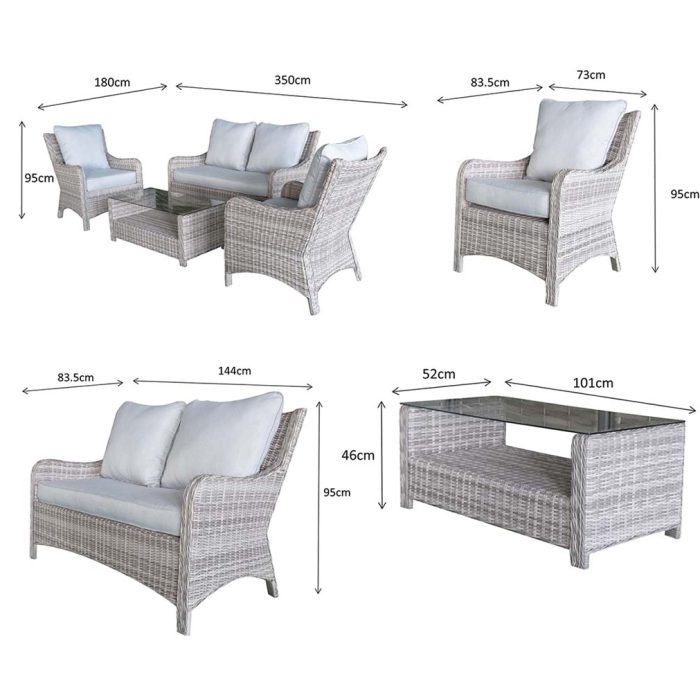 Chatsworth 4 Seater Set Dimensions Chatsworth 4 Seater Set Dimensions
