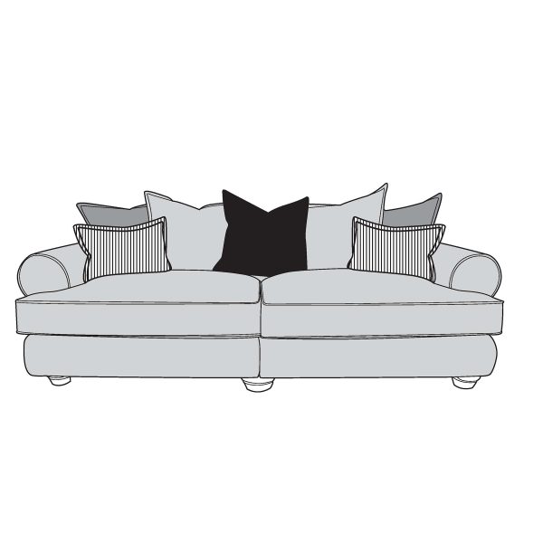 Kingstone Fabric Suite - 4 Seater Sofa - Scatter Back