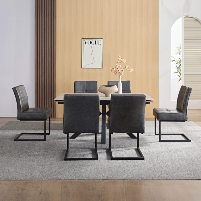 Rialto Large Grey Dining Table with 6 Chairs Rialto Large Grey Dining Table with 6 Chairs