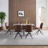 Rialto-Large-Grey-Dining Table-6-Vintage-Brown-Swivel-Chairs