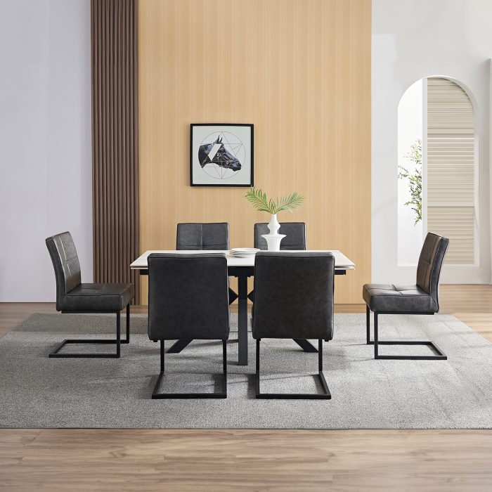 Large White with 6 x Rialto Cantilever Chairs Shadow Grey b copy Large White with 6 x Rialto Cantilever Chairs Shadow Grey b copy