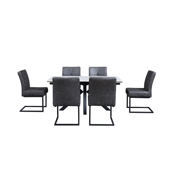 Large White with 6 x Rialto Cantilever Chairs Shadow Grey copy Large White with 6 x Rialto Cantilever Chairs Shadow Grey copy