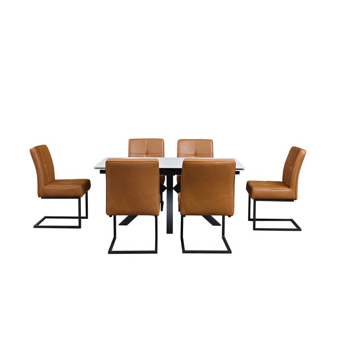 Large White with 6 x Rialto Cantilever Chairs Windsor Tan copy Large White with 6 x Rialto Cantilever Chairs Windsor Tan copy