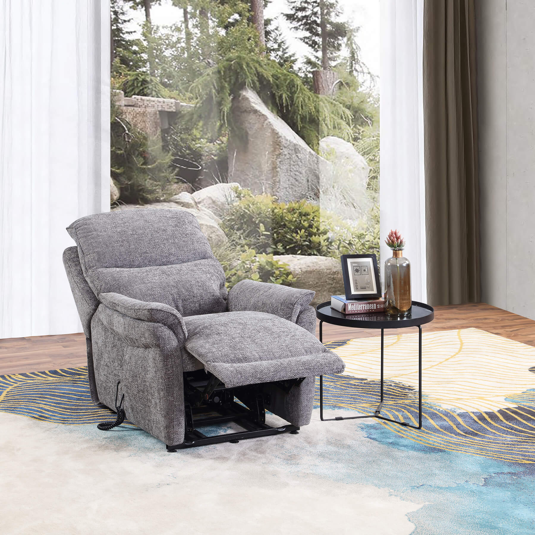Lift & Rise Recliner Chair – Sorrento Grey Fabric (Electric Reclining) - Image 5